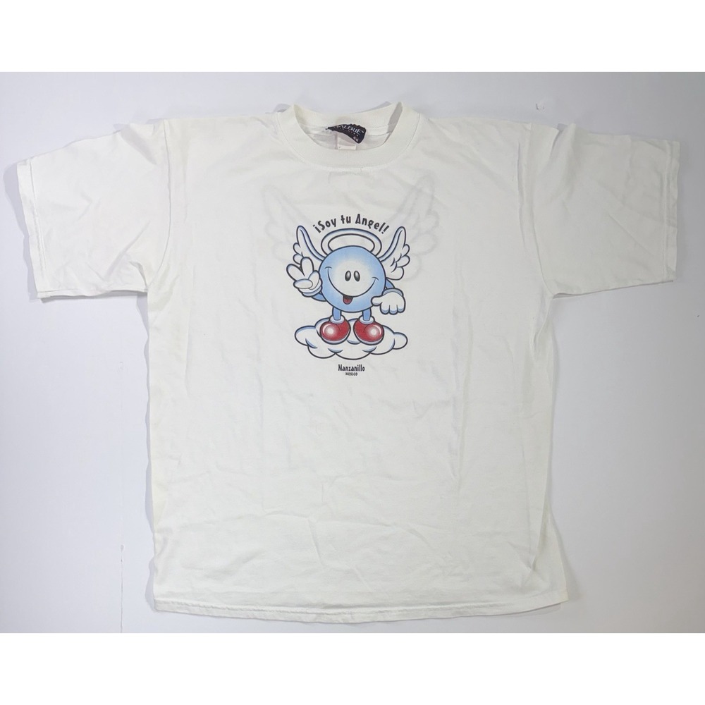 Vintage World Industries Soy Tu Angel Manzanillo Mexican Boot‎ T Shirt L
